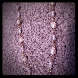 Golden pearl necklace